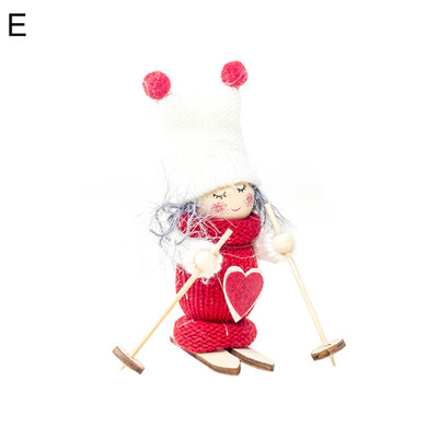 

Christmas Snow Skiing Snowman Yarn Doll Tree Window Showcase Display Case Decor