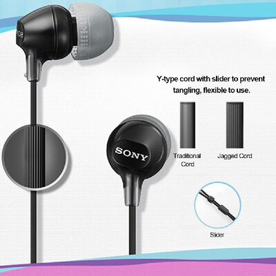 

SONY MDR-EX15AP In-ear Headphones 35mm Wired Earbud Smart Phone Headset Hands-free with Mic In-line Control EX Series