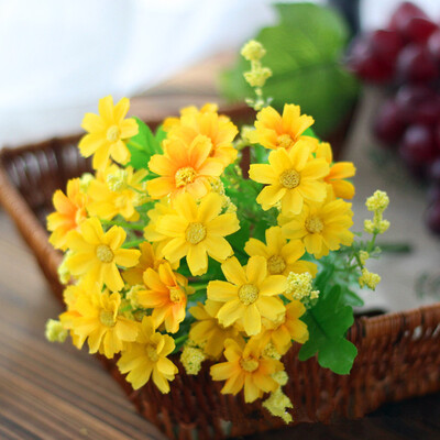 

Gobestart Artificial Silk Fake Flowers Small Daisy Wedding Bouquet Party Home Decor