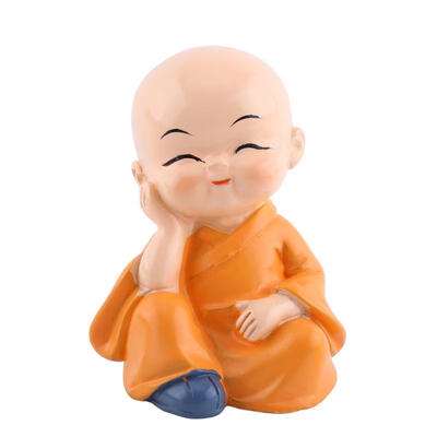 

Greensen Resin Crafts Ornament Four Little Buddha Monks Figurine Automotive Home Decoration