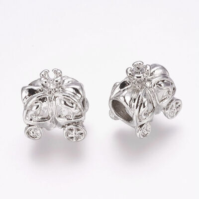 

Alloy Large Hole European Beads Pumpkin Car Platinum 13x12x9mm Hole 5mm