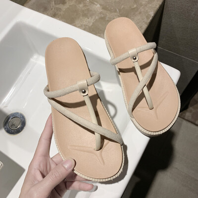 

Slippers women wear fashion Joker students 2019 summer new popular muffin toe net red beach shoes