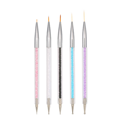 

5pcs Nail Art Painting Brush 79111520mm Crystal Acrylic Nail Art Painting Drawing Line Brush Nylon Hair Pen Nail Liner Manicur