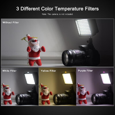 

Andoer Portable 160pcs LED Video Light Lamp 5600K Color Temperaure with Dimmable Switch Ultra Bright Camera Lighting Panel 3 Filte