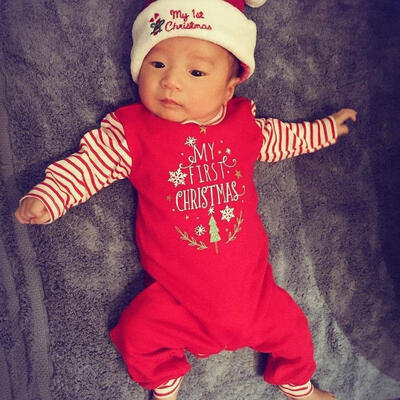 

Newborn Baby Boys Girls Xmas Bodysuit Outfit Costume Romper Cotton Clothes