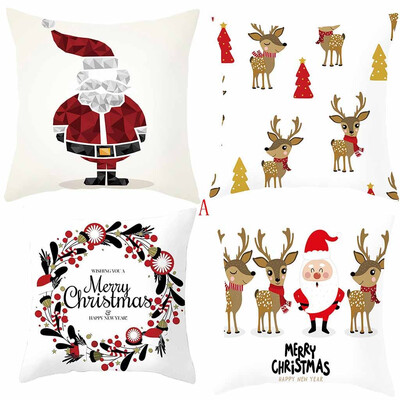 

Siaonvr Christmas Elk Santa Claus Pillow Case Sofa Car Throw Cushion Covers Home Decor