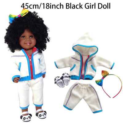 

Tailored Black Girl Dolls African American Play Dolls Lifelike 45cm Baby Play Dolls BU