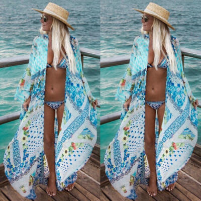 

Women Summer Bikini Bathing Cover Up Swimwear Beach Dress Sarong Wrap Pareo UK