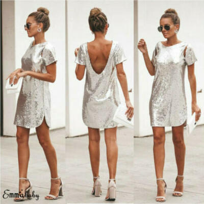

Women Sequin V-neck Sexy Bodycon Cocktail Evening Party Short Mini Pencil Dress