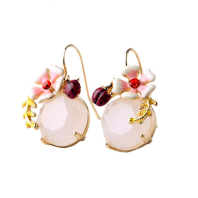 

Fashion Fresh Natural Enamel Wildflowers Earrings Accessories Quality Multicolour Glaze Flower Earrings For Women Jewelry