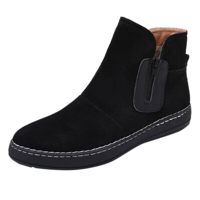 

Hot Sale Boots Suede Mens Autumn And Winter High-Top Casual Shoes Non-Slip Wear-Resistant Boots Vintage Men Warm Wither Shoes