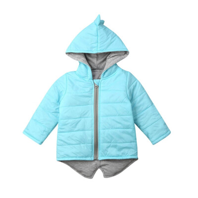 

US Kids Baby Girl Boy Dinosaur Cotton-padded Jacket Winter Coat Outwear Clothes