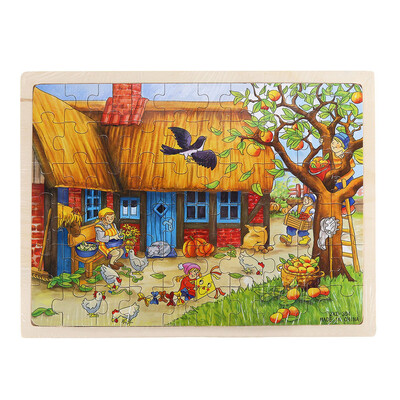 

Gotoamei 1PC Wooden Apple House Puzzle Educational Developmental Baby Kids Training Toy A
