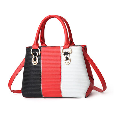 

2019 summer new female bag big bag large capacity color matching fashion handbag shoulder diagonal package