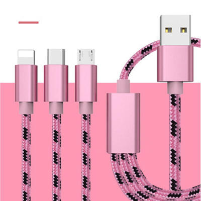 

3-in-1 Charge Cable 2A Quick Charging Cord For IPHONE HTC Huawei Cellphone