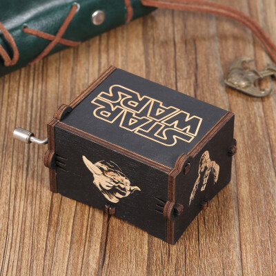 

Wood Music Box Mini Vintage Engraved Hand-Operated Musical Box Birthday Christmas Valentines Day Exquisite Gift