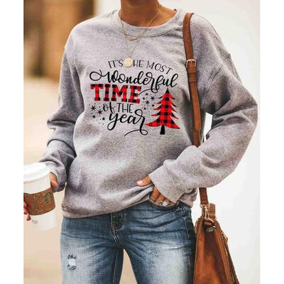 

Women Lady Christmas Sweatshirt Long Sleeve Pullover Sweater Jumper Tops Hoodie