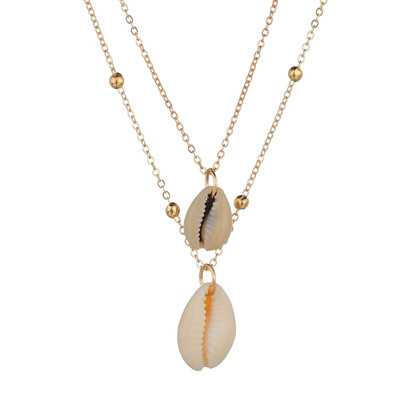 

Summer Bohemian Pearl Conch Shells Necklace Sea Beach Shell Pendant Necklace For Women Long Chain Necklace Fashion Jewelry