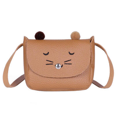 

Shoulder Bag Cat Ear Coin Purse Kids Women PU Small Square Crossbody Bags