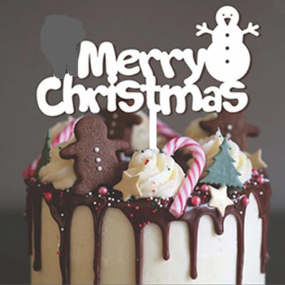 

Acrylic Merry Christmas Letters Cake Topper Party Christmas Decorations New