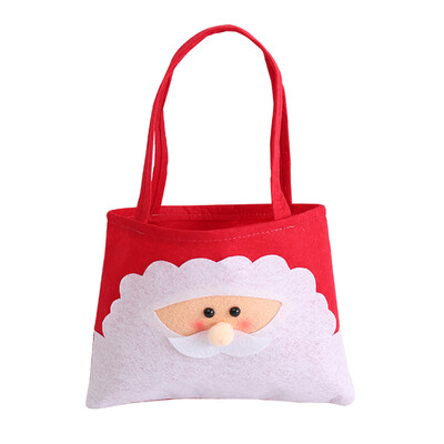 

Gobestart Merry Christmas Gift Bag Santa Snowman Storage Bag Non-woven Candy Tote