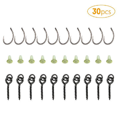 

50pcs Carp Fishing Tackle Fishing Accessories Hook Quick Change Ring Swivels Anti Tangle Sleeves Nuts Blocks