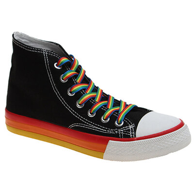 

Rainbow high-top canvas shoes womens shoes tide shoes Korean version of ulzzang explosive shoes