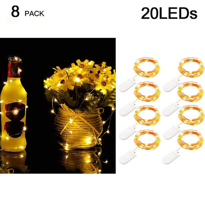 

Gobestart 8Pcs 20LED Fairy Light Battery Starry String Copper Wire Decor Christmas