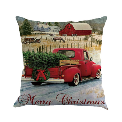 

〖Follure〗Christmas Cotton Linen Sofa Car Home Waist Cushion Cover Throw Pillow Case