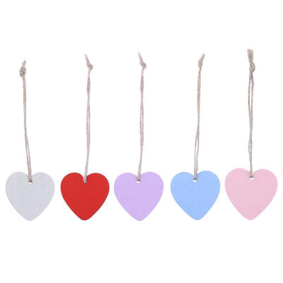 

10pcs Mini Heart Wooden Pendants Ornaments Wood Craft Party Wedding Decor