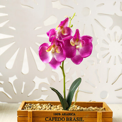 

Artificial Flower Phalaenopsis Floral Fake Potted Plant Bonsai Home Office Decor