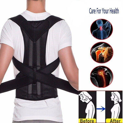 

Men Women Posture Corrector Support Magnetic Back Shoulder Brace Belt Adjustable