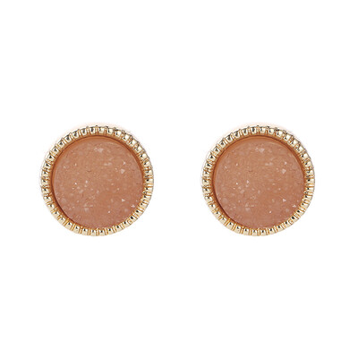 

In 2019 the latest design creative geometric round mineral face earrings generous&simple earrings gifts for women