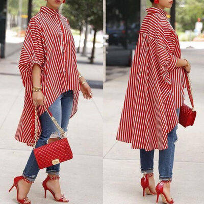 

Fashion Women Ladies Summer Long Sleeve Loose T-Shirt Casual Blouse Shirt Tops
