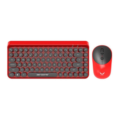 

24G Wireless Retro Punk Style Circle Key Cap Keyboard 1600DPI 4 Keys Mouse