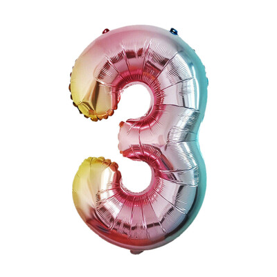 

Siaonvr 40 Inch Rainbow Gradient Number 0-9 Foil Digital Balloons For Birthday Party