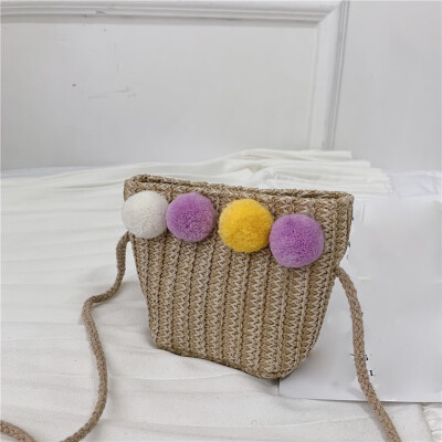 

Tailored Children Small Bag Fashion Girl Messenger Bag Mini Straw Change Accessory Bag