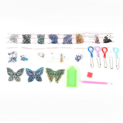 

Greensen 3pcs Butterfly Diamond Painting Keychain Key Ring Home Decor Rhinestone Jewelry Pendant Gift