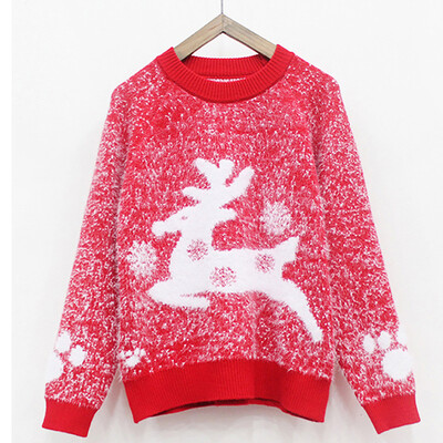 

Tailored Women Ladies Christmas Long Sleeve Sweater Tops Knitwear Blouse Shirt Sweatshirt