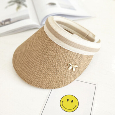 

NEW Women Ladies Summer Sun Visor Beach Hat Long Brim Straw Tennis Cap