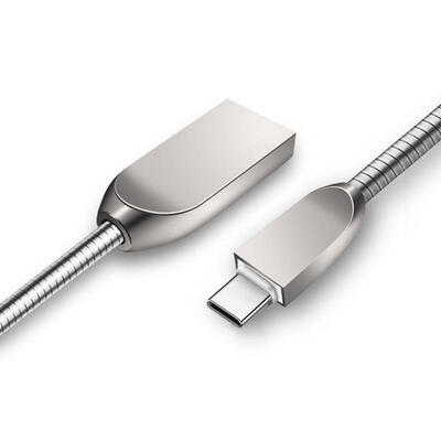

Mobile Phone Data Cable Usb Fast Charge 3A For Apple 7 Android Type-c Charging Line Zinc Alloy Metal Data Cable-1m Lightning
