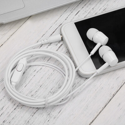 

35mm Wired Headphones Stereo Music Earphone In Ear Headset Smart Phone Earpiece Earbuds In-line Control w Microphone