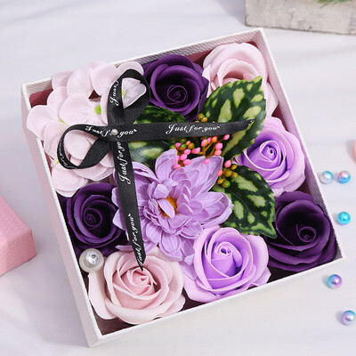 

Gobestart Mothers Day DIY Soap Flower Gift Rose Box Bouquet Wedding Home Festival Gift