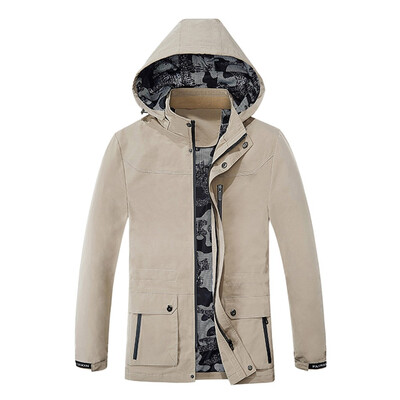 

Toponeto Mens Autumn Winter Casual Hooded Pure Color Jacket Button Outwear Coat Tops