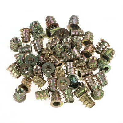 

Greensen 50Pcs M510mm Zinc Alloy Hex Drive Head Furniture Nuts Threaded for Wood Insert