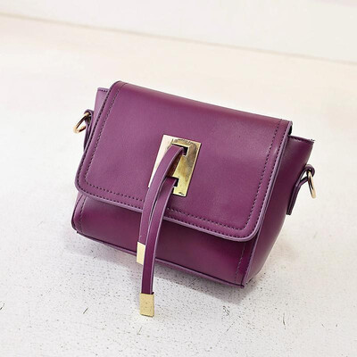 

Fashion Women Crossbody Bag Flap Top Metal Block Straps Zipper Small Shoulder Bag