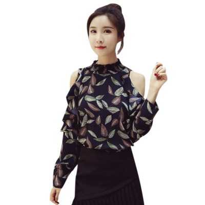 

Womens Casual Off Shoulder Floral Blouse Ladies Summer Fashion Loose Tops Long Sleeve Shirt Women Blouse And Tops Plus Size