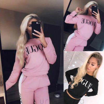 

Womens VOGUE Print Hoodie Sweatshirt Ladies Slouch Pullover Jumper Tops 6-14