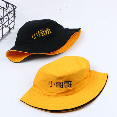 

2009 hat for men&women sunshade hat letters embroidered double-sided fisherman hat tide personality leisure new basin hat