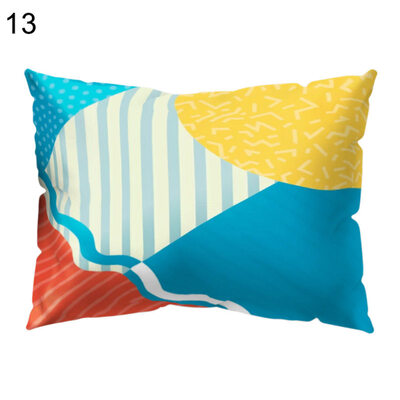 

Color Block Stripe Circle Pillow Case Cushion Cover Sofa Bed Car Office Decor